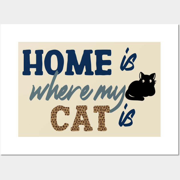 Home Is Where My Cat Is Wall Art by Miozoto_Design